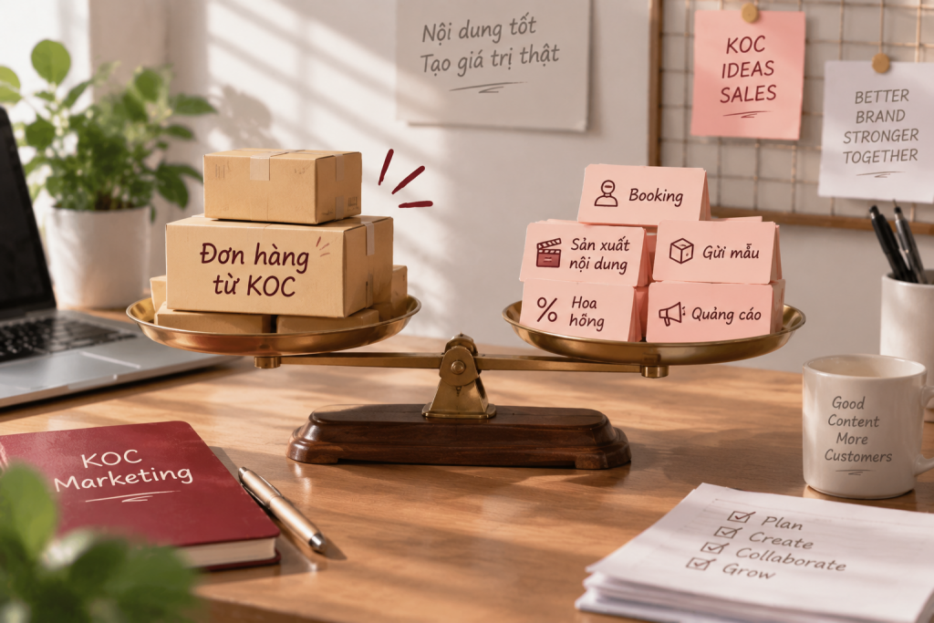 Doanh số tăng thêm là gì khi so sánh doanh thu và chi phí KOC