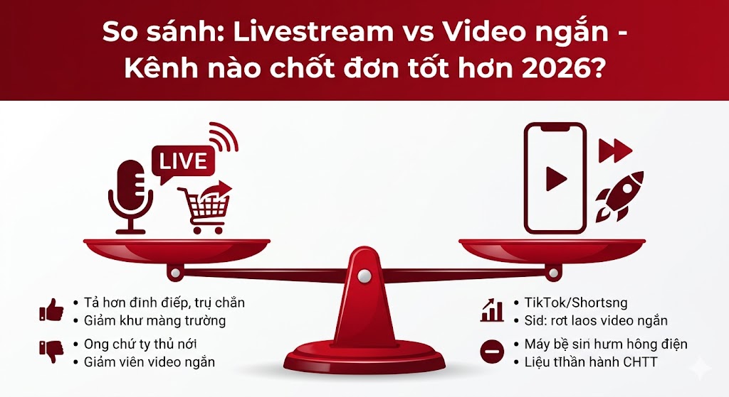 Livestream vs Video ngắn: Kênh nào sẽ “xưng vương” chốt đơn năm 2026?