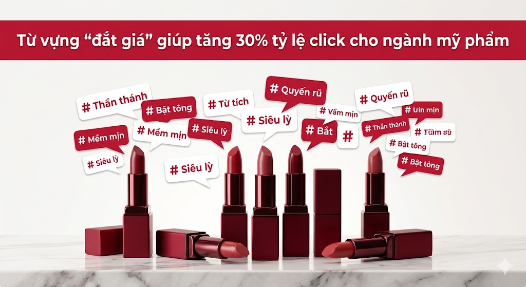 “Bí kíp” sử dụng từ vựng thôi miên, tăng 30% tỷ lệ click ngành mỹ phẩm